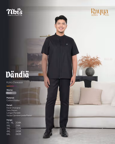 NIBRAS DANDIA KOKO PENDEK BLACK