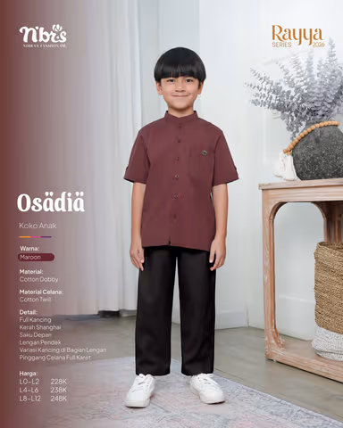 NIBRAS OSADIA KOKO ANAK PENDEK MAROON