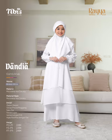 NIBRAS DANDIA GAMIS ANAK BROKEN WHITE