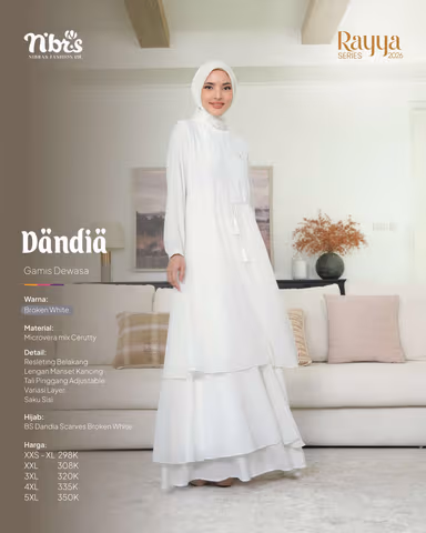 NIBRAS DANDIA GAMIS BROKEN WHITE