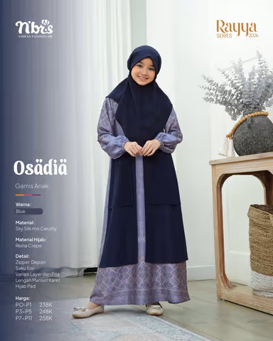 NIBRAS OSADIA GAMIS ANAK BLUE
