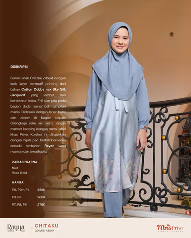 NIBRAS CHITAKU GAMIS ANAK MINT