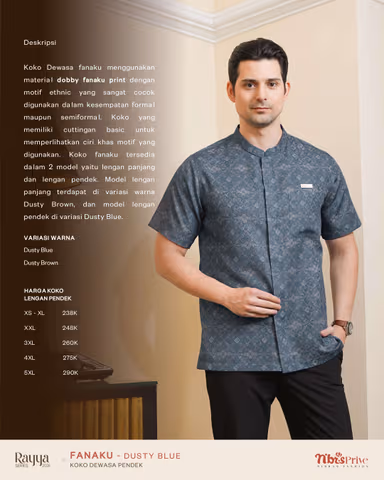 NIBRAS FANAKU KOKO PENDEK DUSTY BLUE