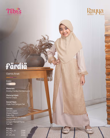 NIBRAS FARDIA GAMIS ANAK BEIGE