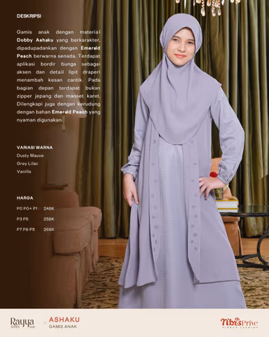 NIBRAS ASHAKU GAMIS ANAK LILAC
