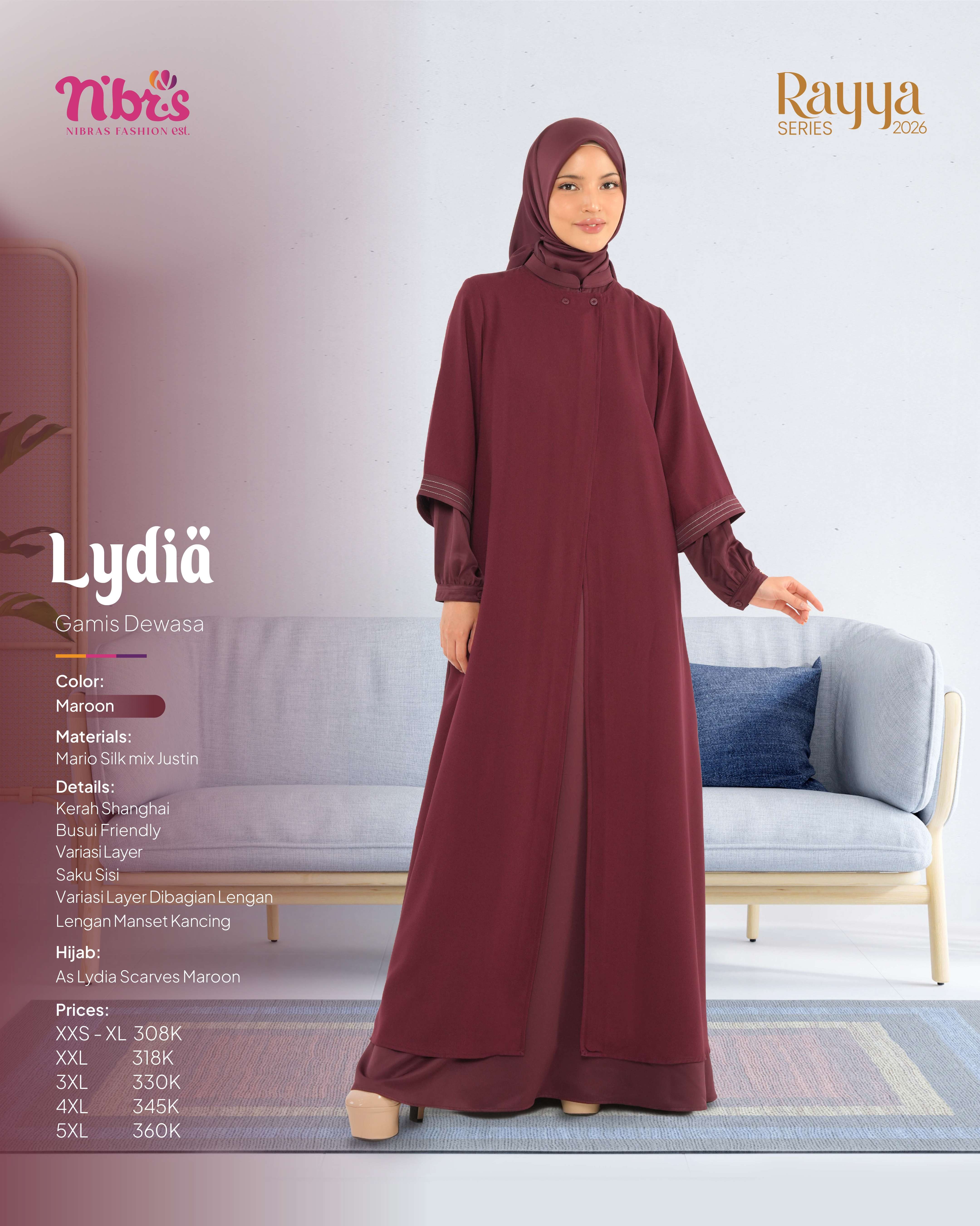 NIBRAS LYDIA GAMIS MAROON