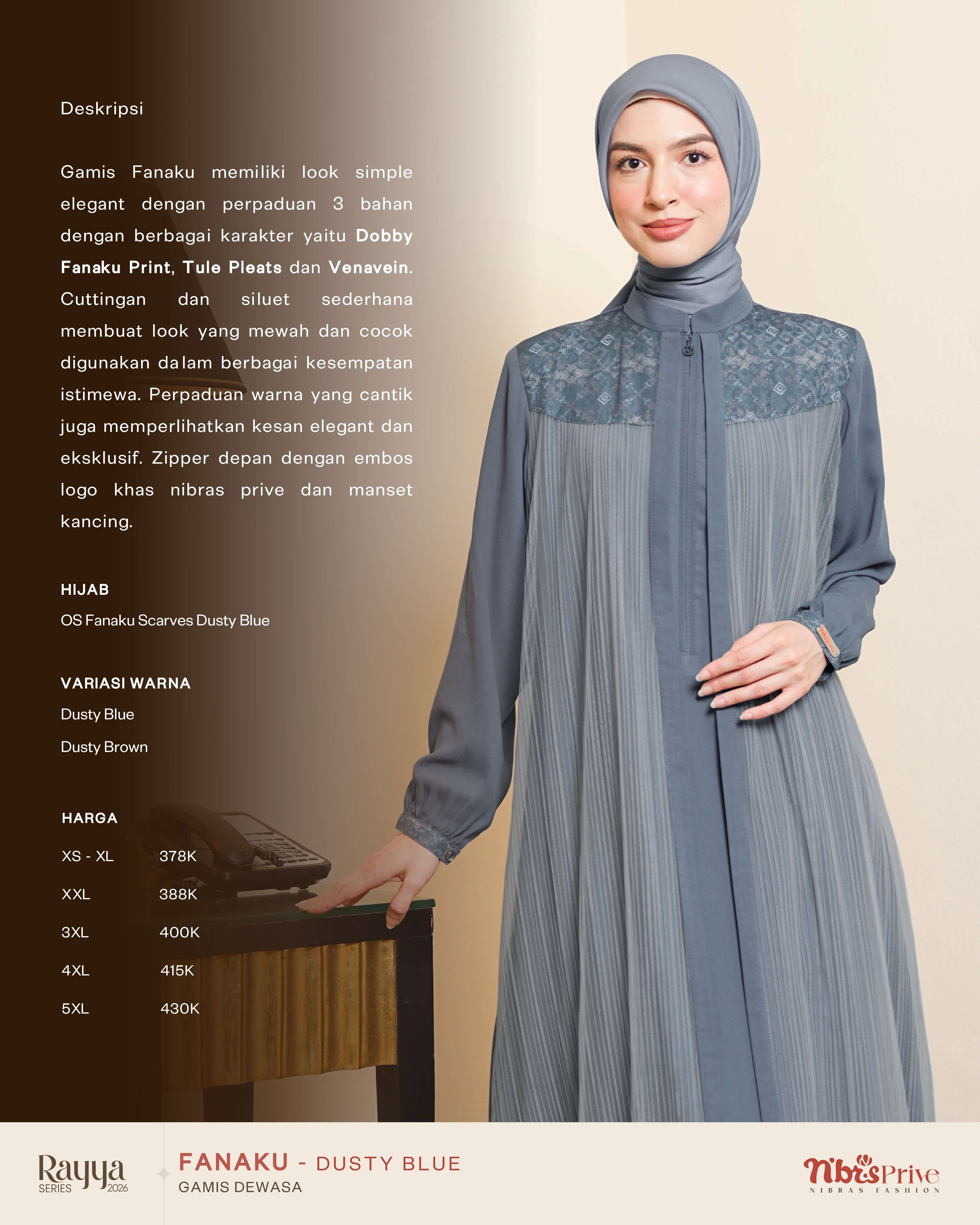 NIBRAS GAMIS FANAKU GAMIS DUSTY BLUE
