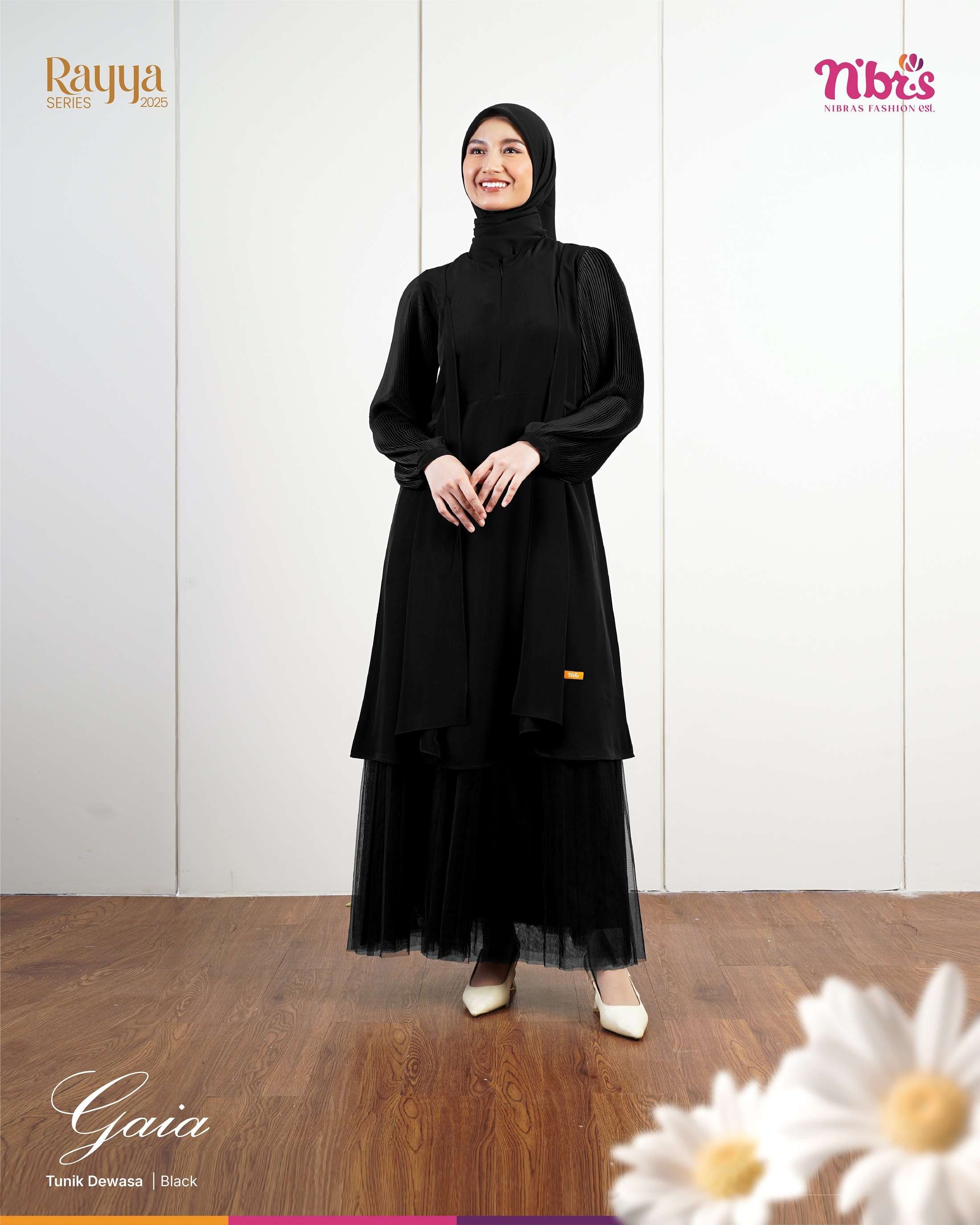 NIBRAS GAIA TUNIK BLACK