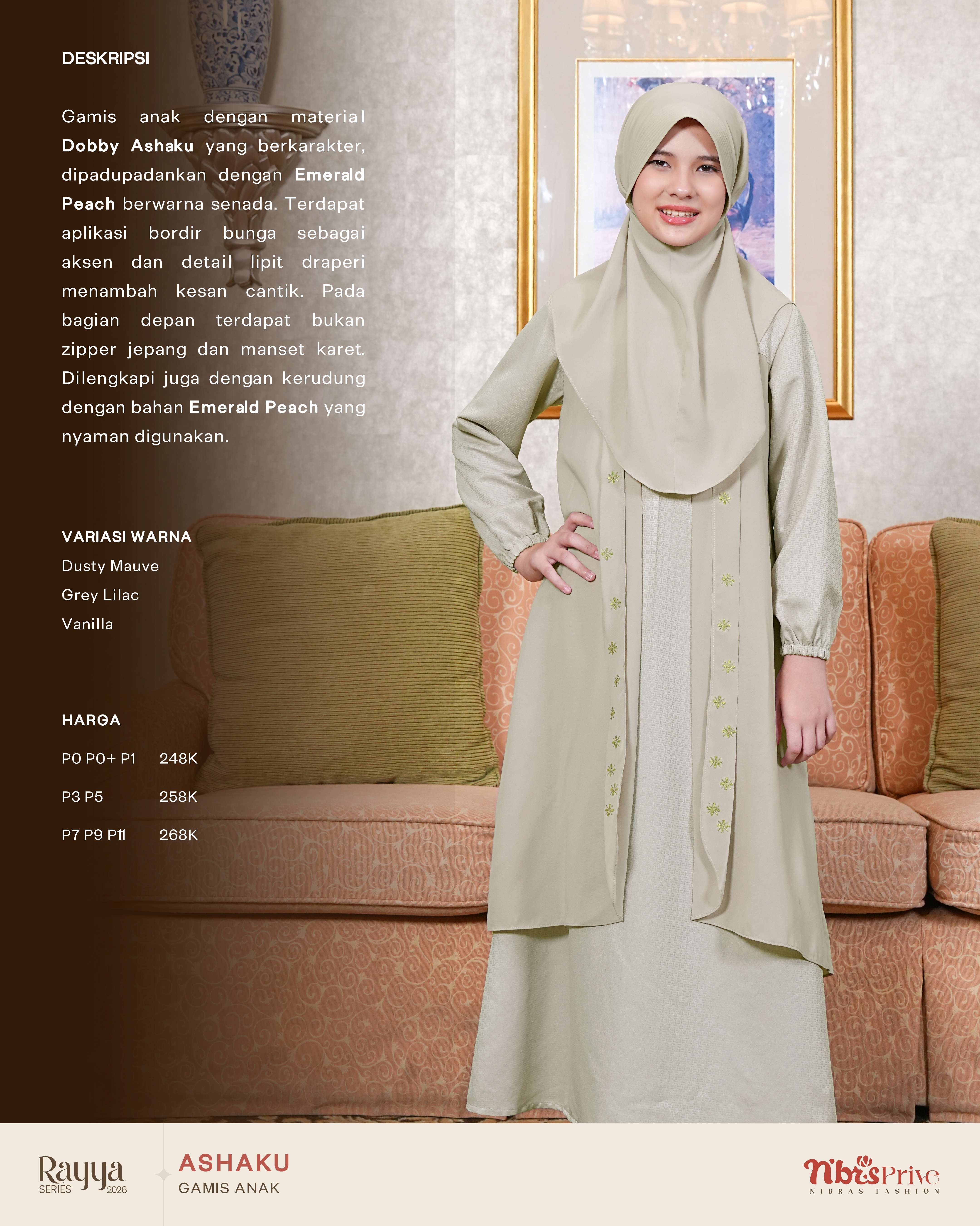 NIBRAS ASHAKU GAMIS ANAK VANILLA