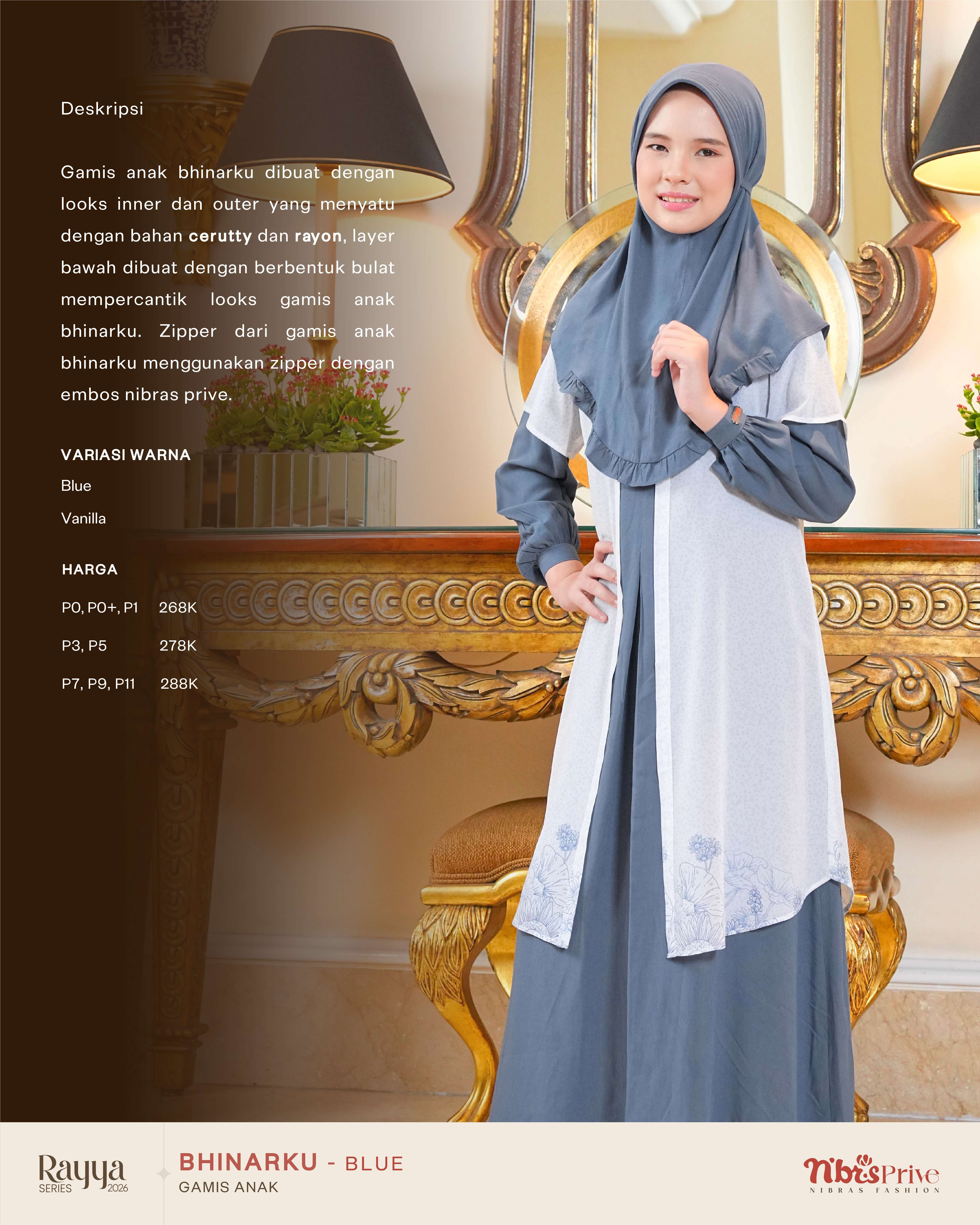 NIBRAS BHINARKU GAMIS ANAK BLUE