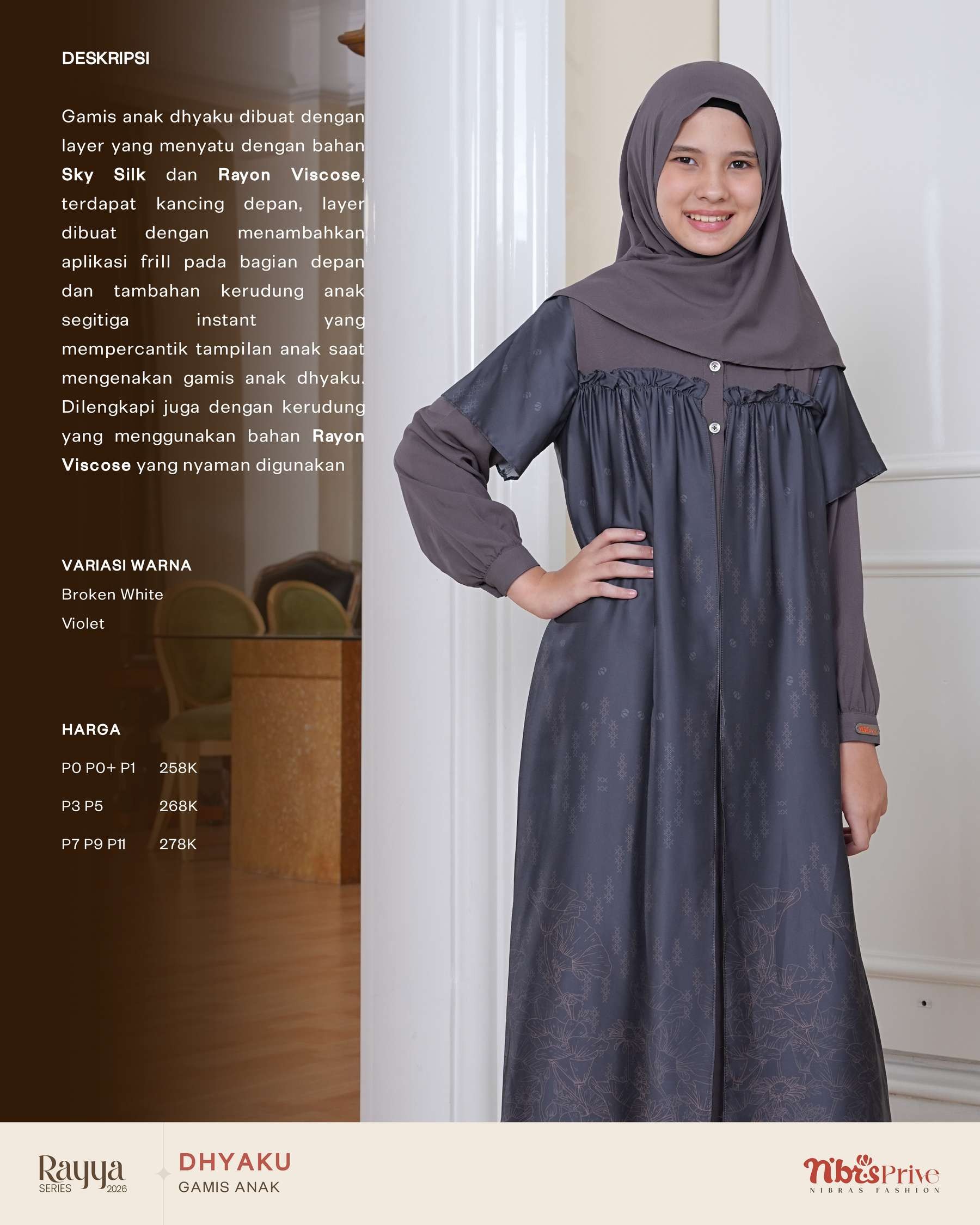 NIBRAS DHYAKU GAMIS ANAK VIOLET