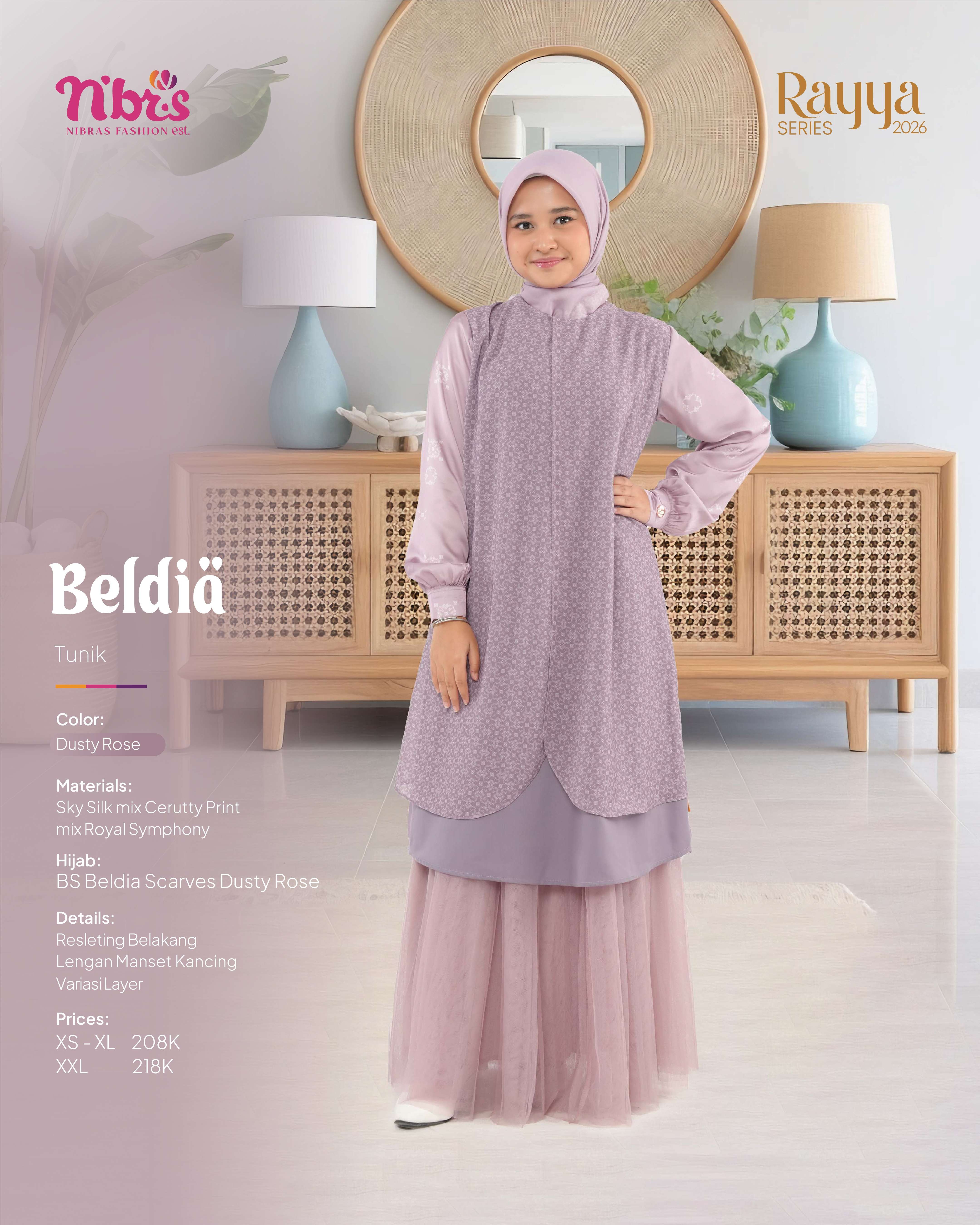 NIBRAS BELDIA TUNIK DUSTY ROSE