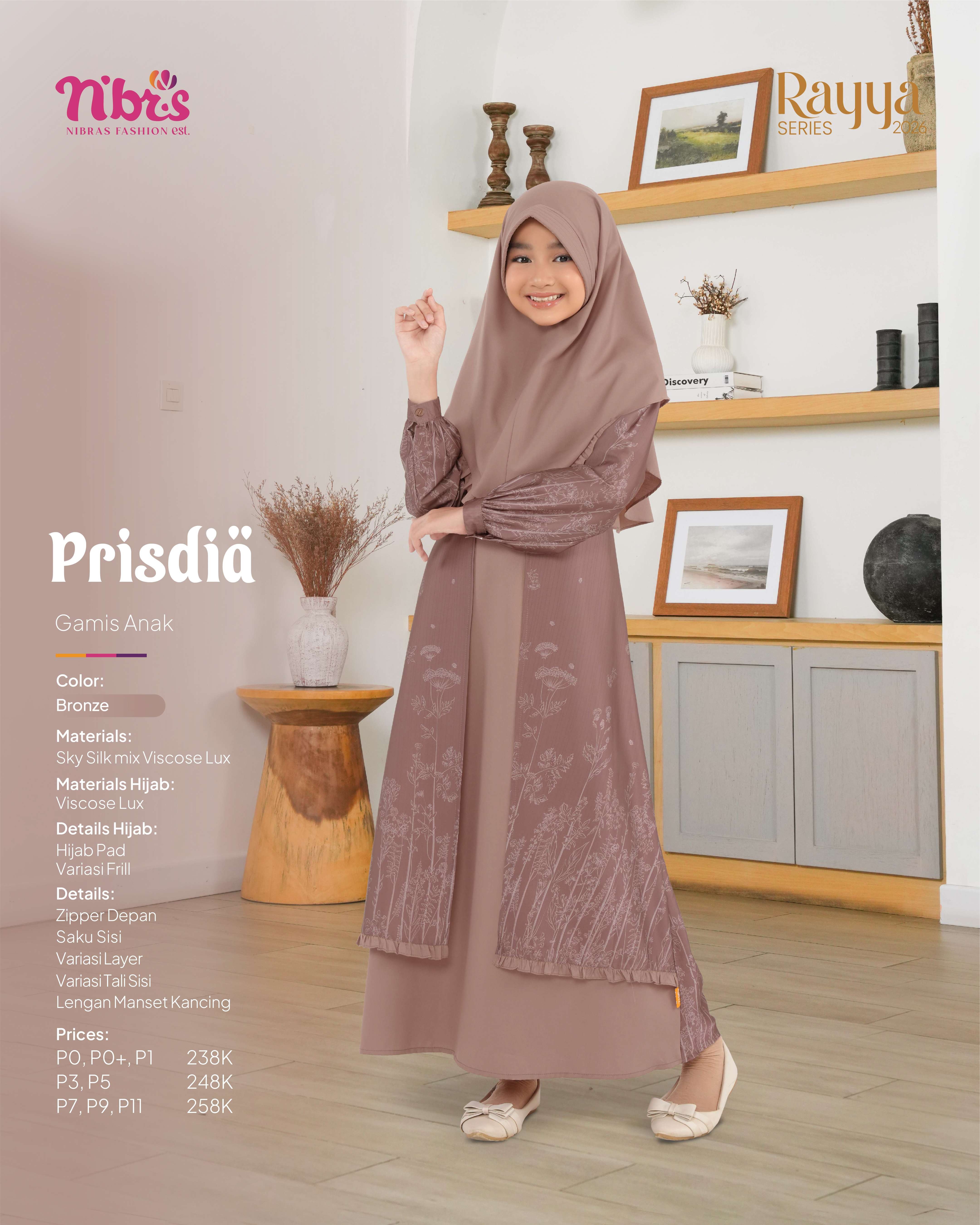NIBRAS PRISDIA GAMIS ANAK BRONZE