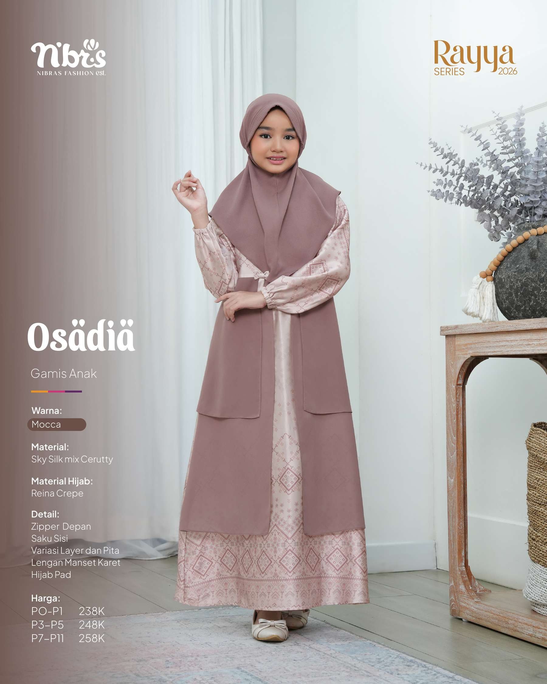 NIBRAS OSADIA GAMIS ANAK MOCCA