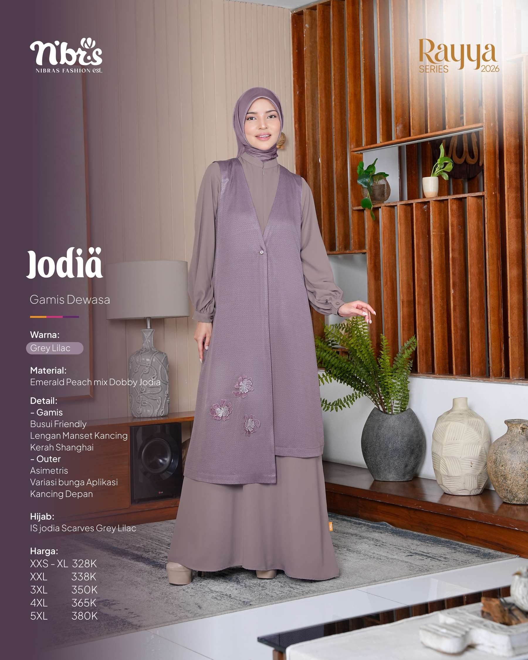 NIBRAS JODIA GAMIS GREY LILAC