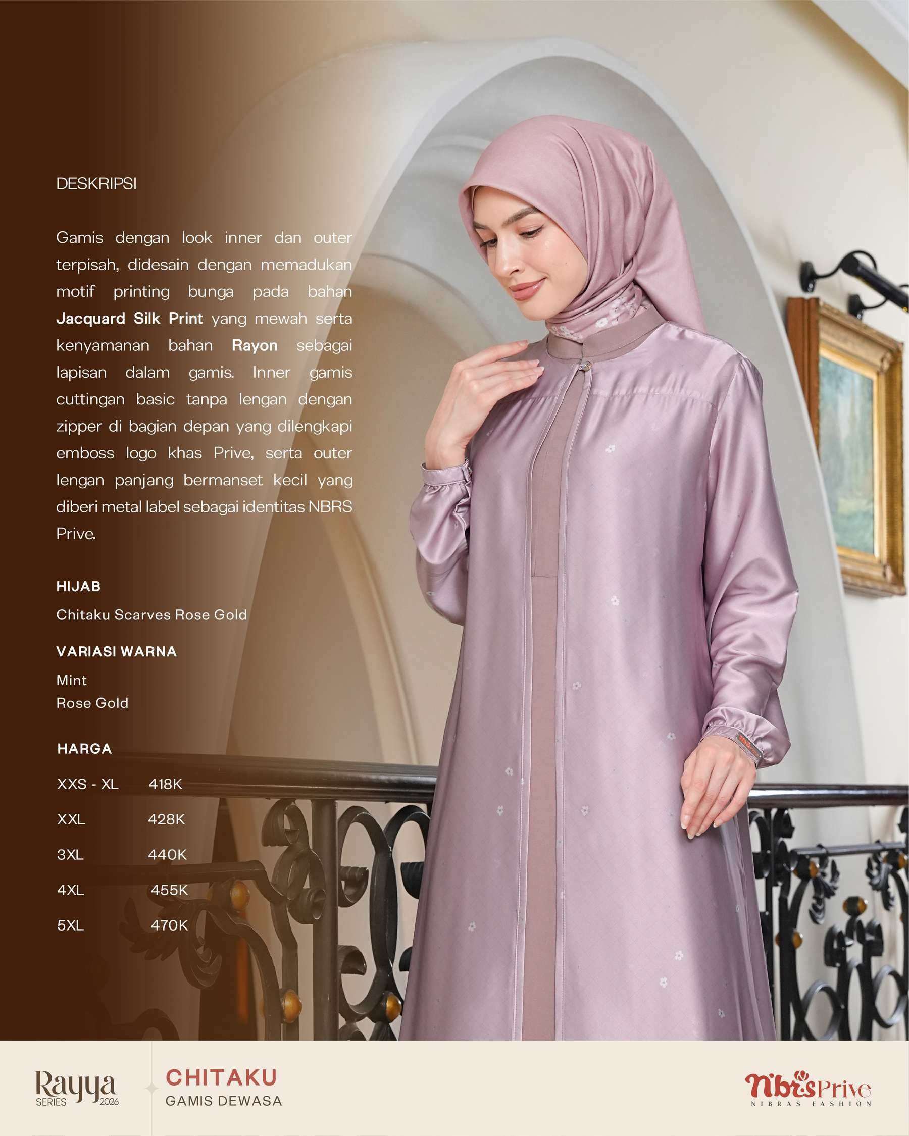 NIBRAS CHITAKU GAMIS ROSE GOLD