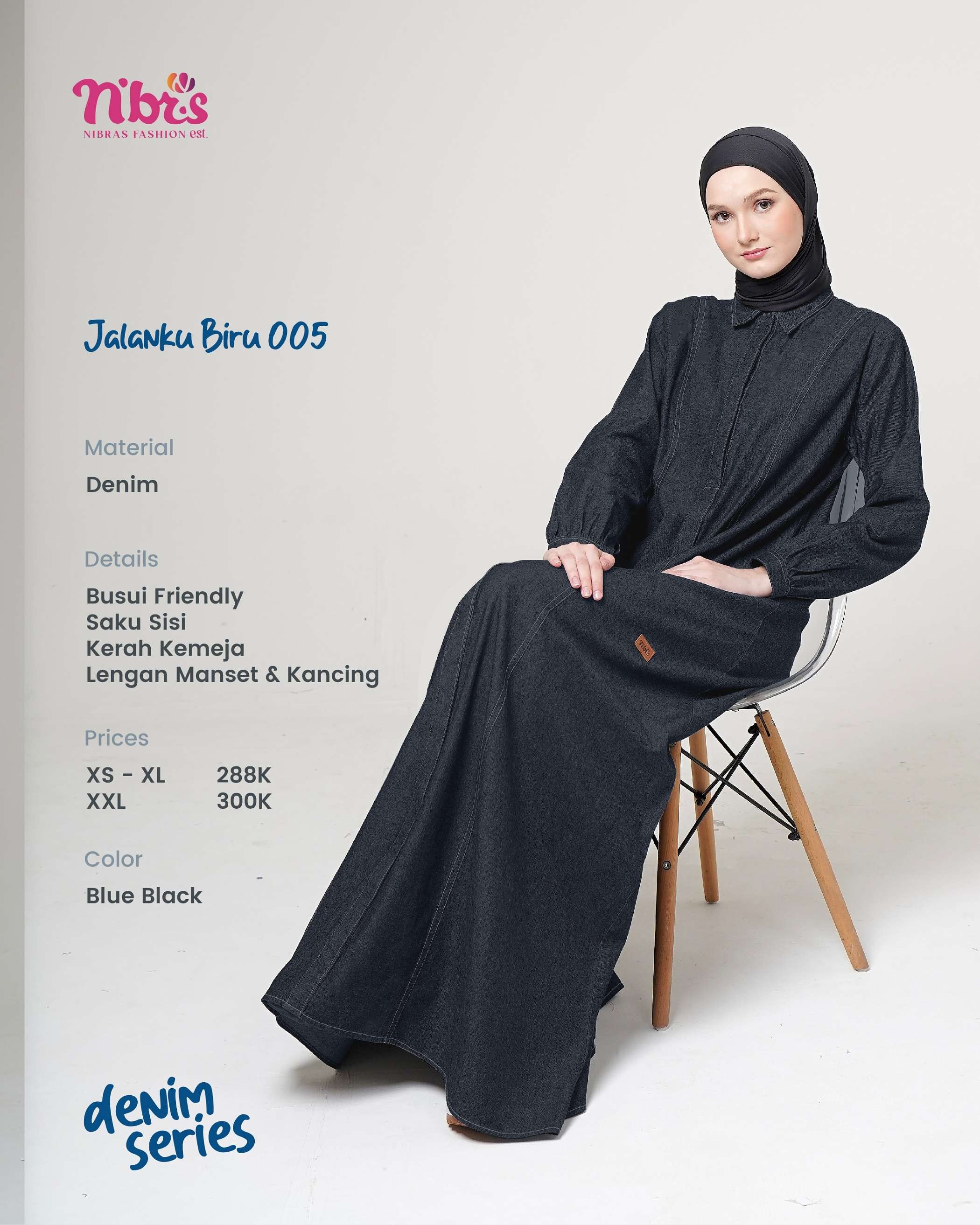 NIBRAS JALANKU BIRU 005 DENIM BLUE BLACK