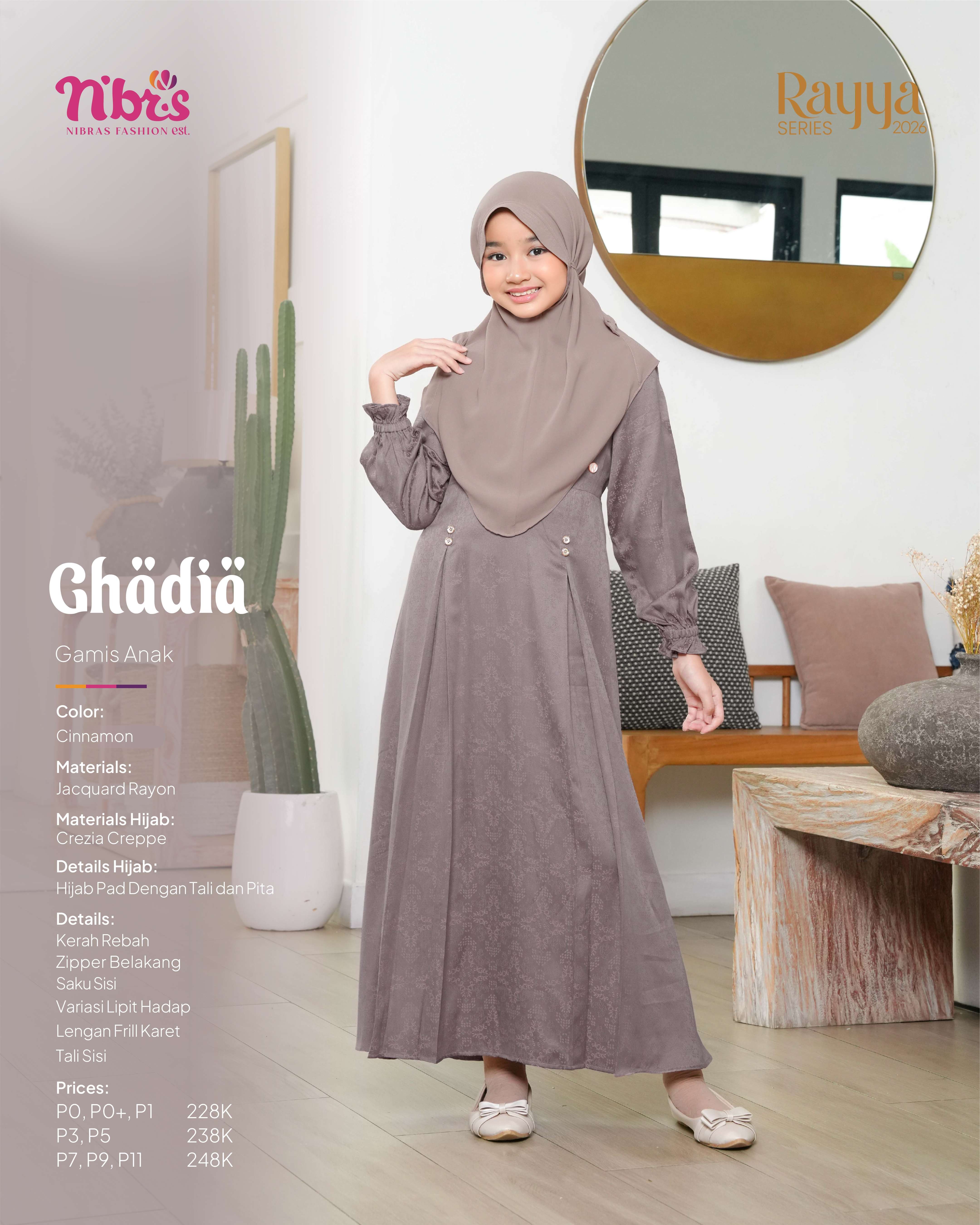 NIBRAS GHADIA GAMIS ANAK CINNAMON
