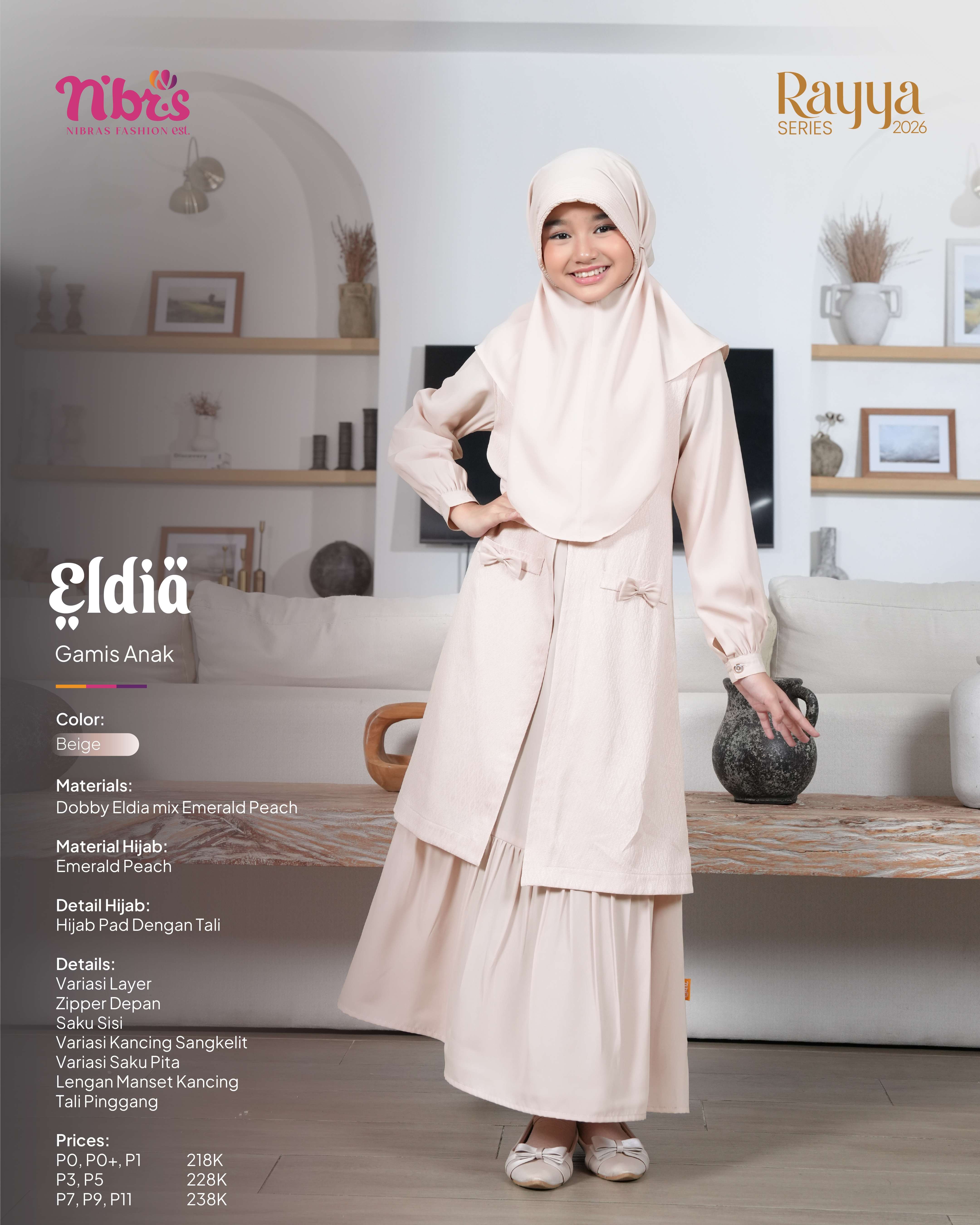 NIBRAS ELDIA GAMIS ANAK BEIGE