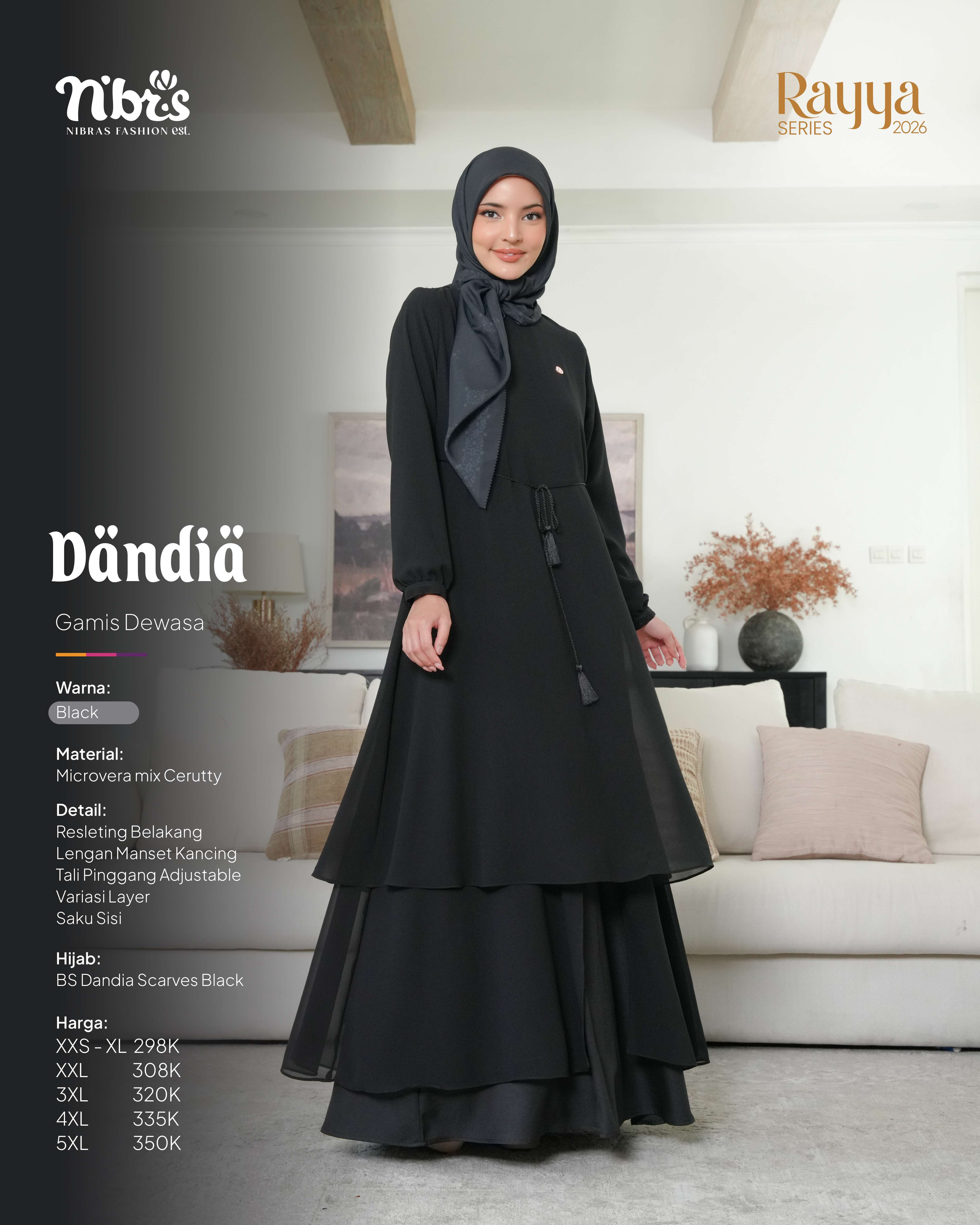 NIBRAS DANDIA GAMIS BLACK