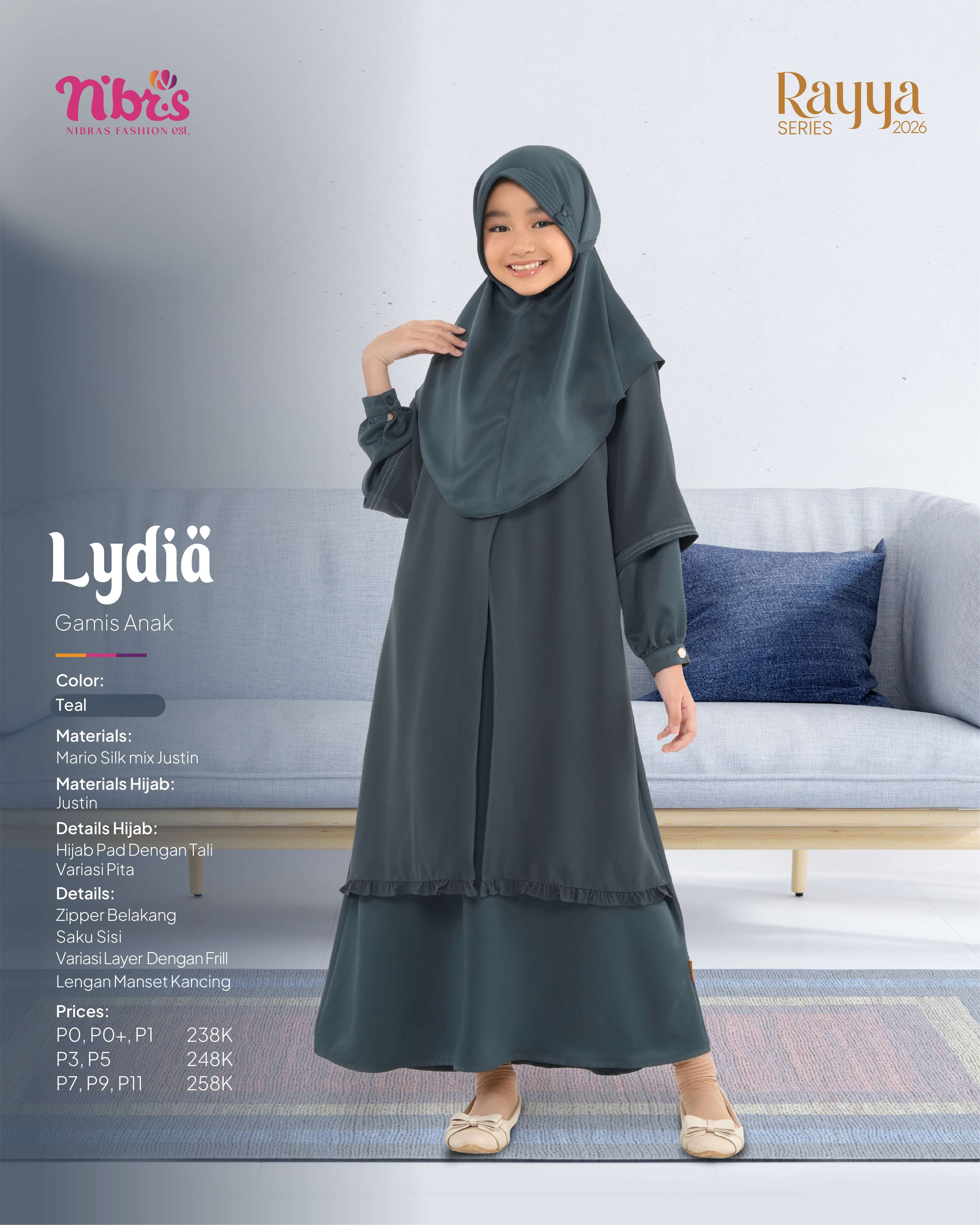 NIBRAS LYDIA GAMIS ANAK TEAL