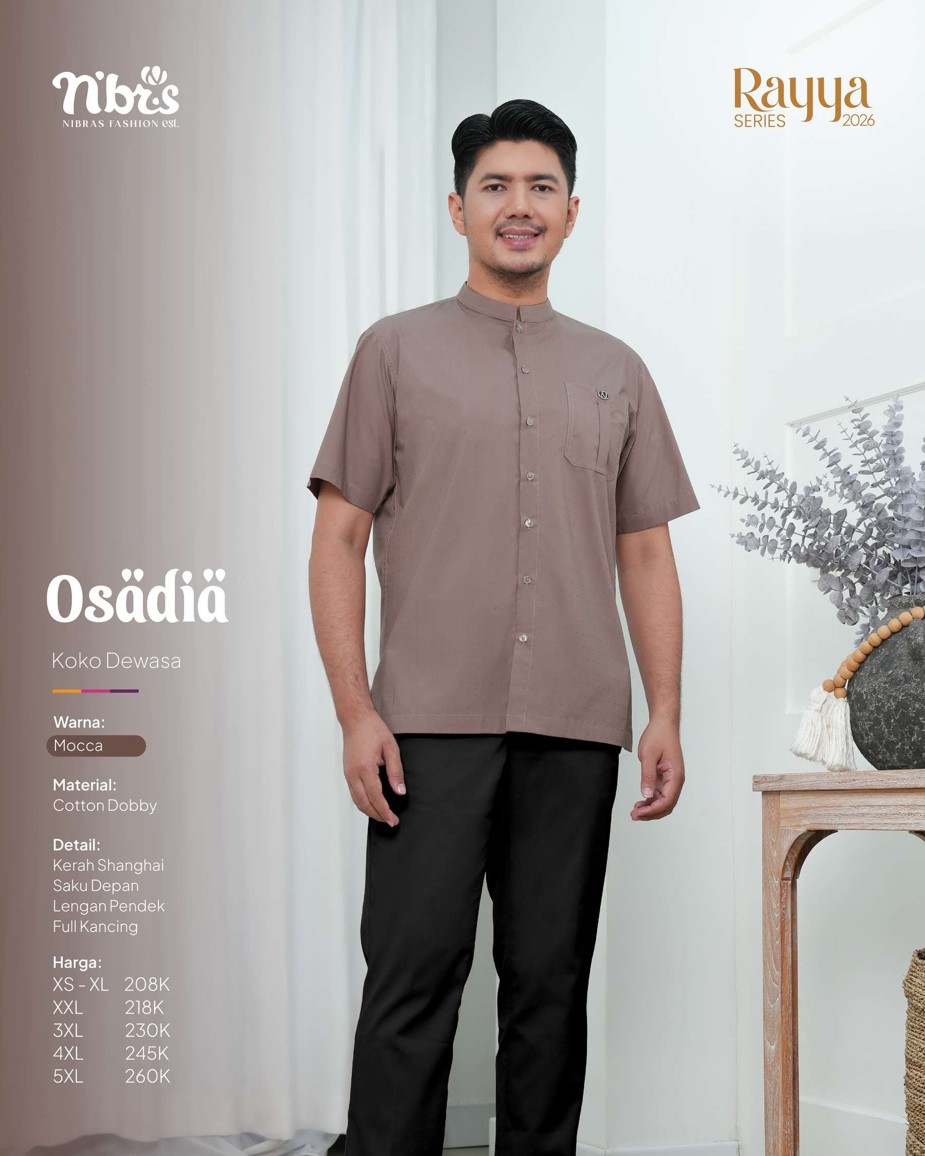 NIBRAS OSADIA KOKO PENDEK MOCCA