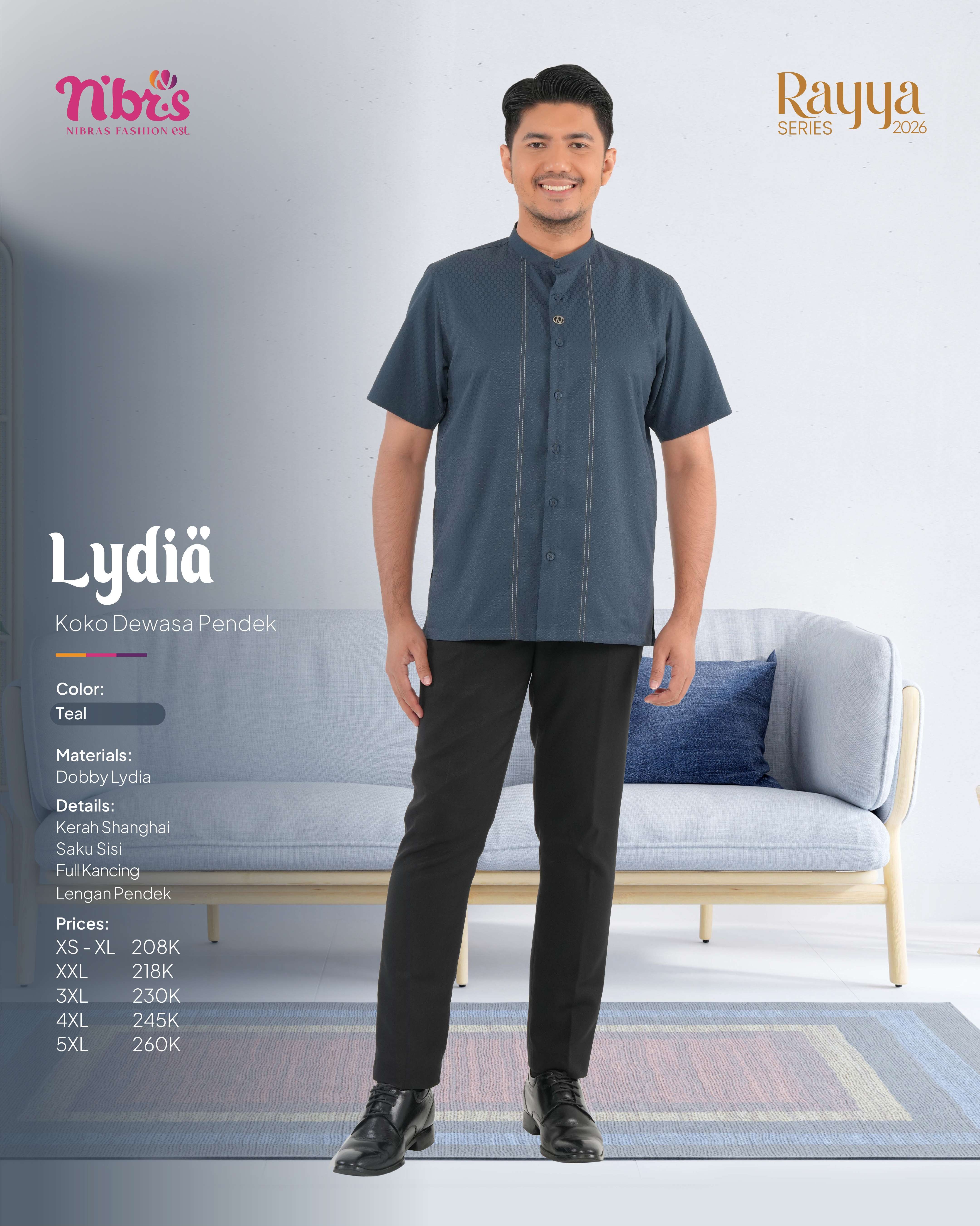 NIBRAS LYDIA KOKO PENDEK TEAL