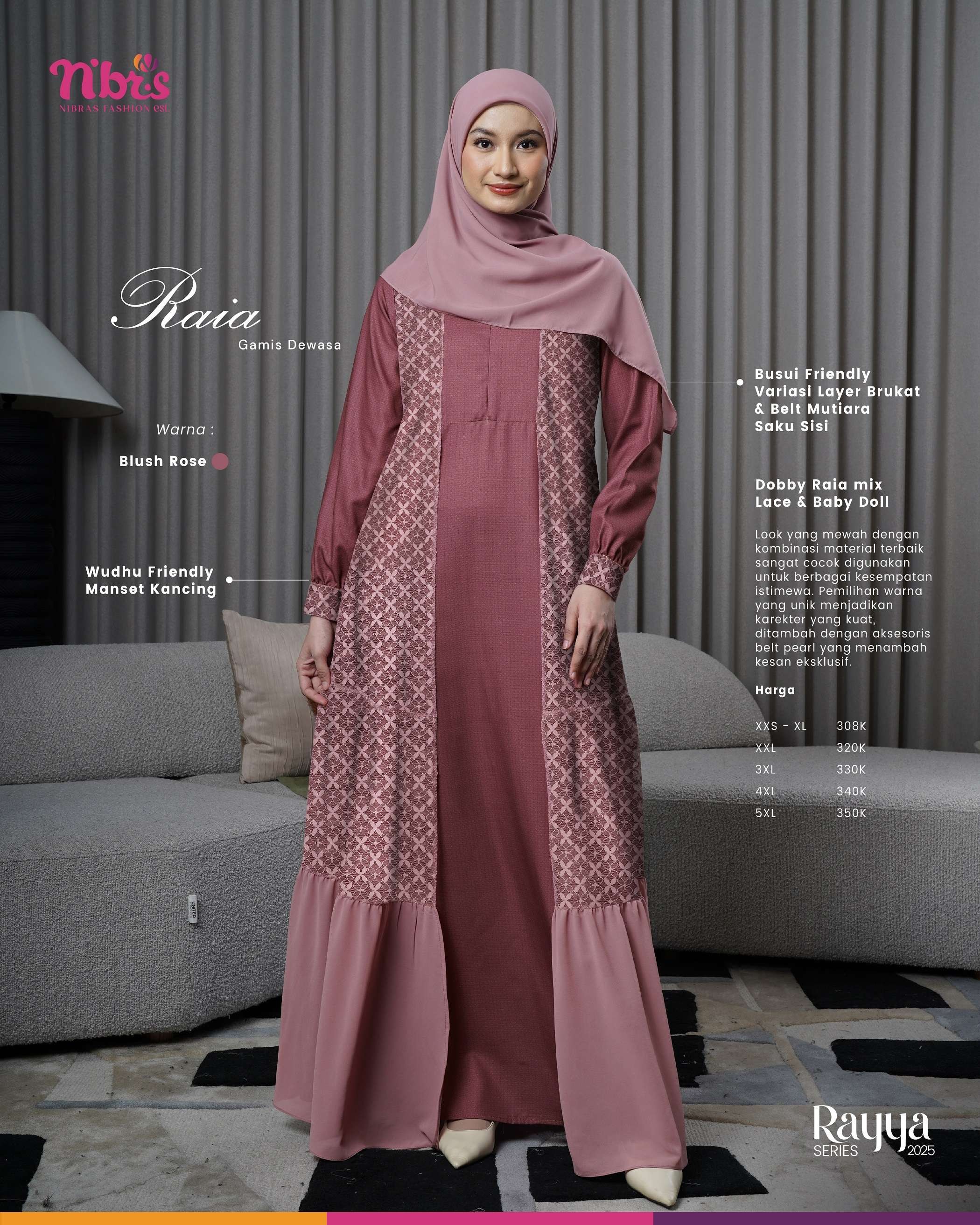 NIBRAS RAIA GAMIS BLUSH ROSE