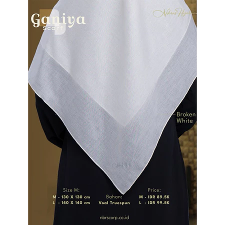 NIBRAS HIJAB GANIYA SCARF SYARI BROKEN WHITE