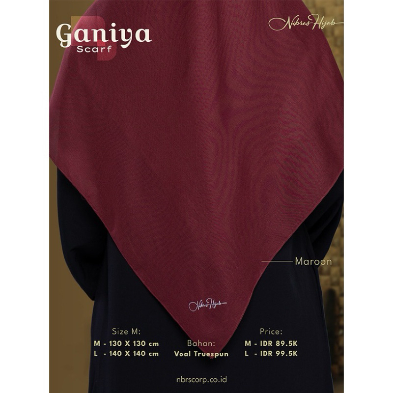 NIBRAS HIJAB GANIYA SCARF SYARI MAROON