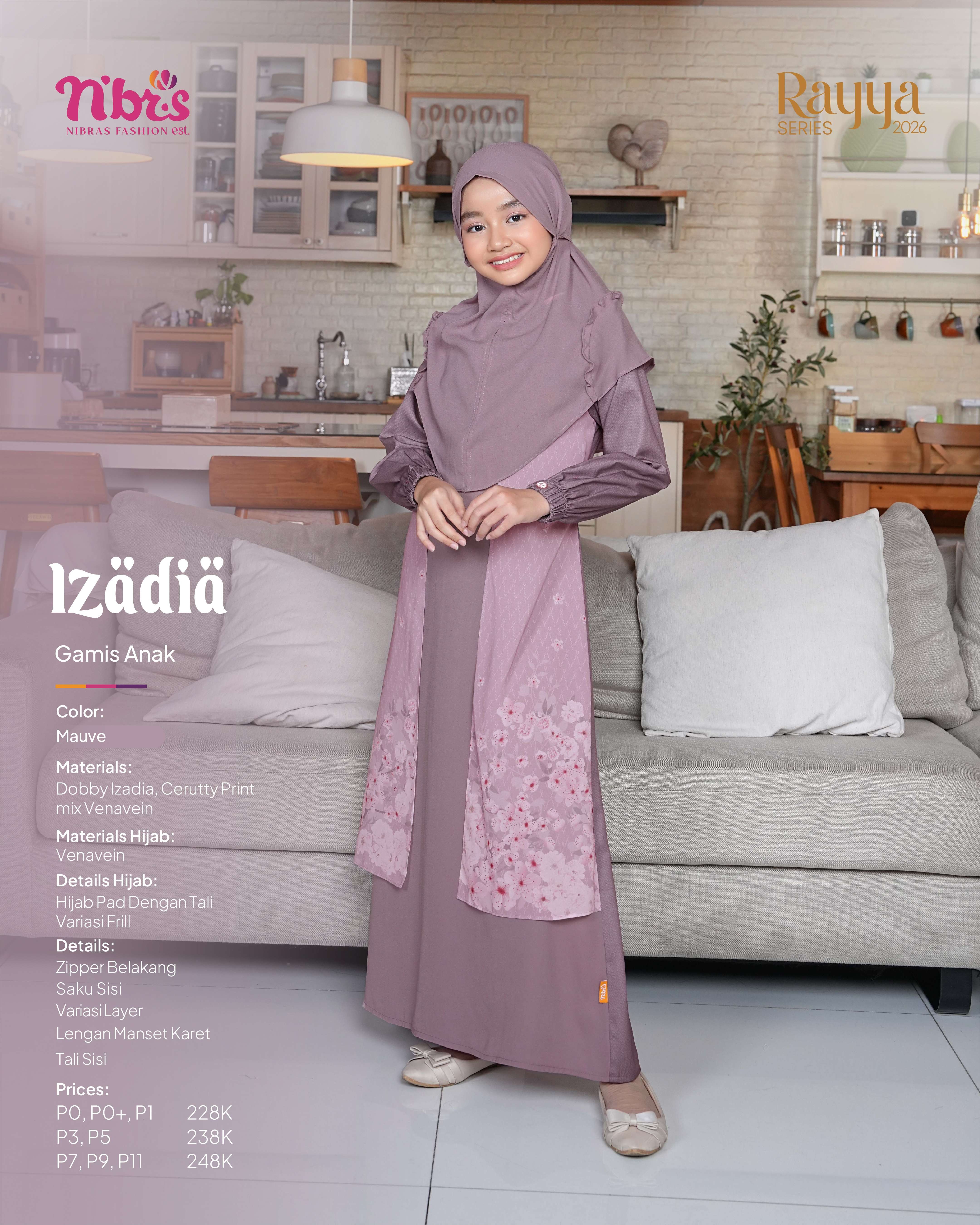 NIBRAS IZADIA GAMIS ANAK MAUVE