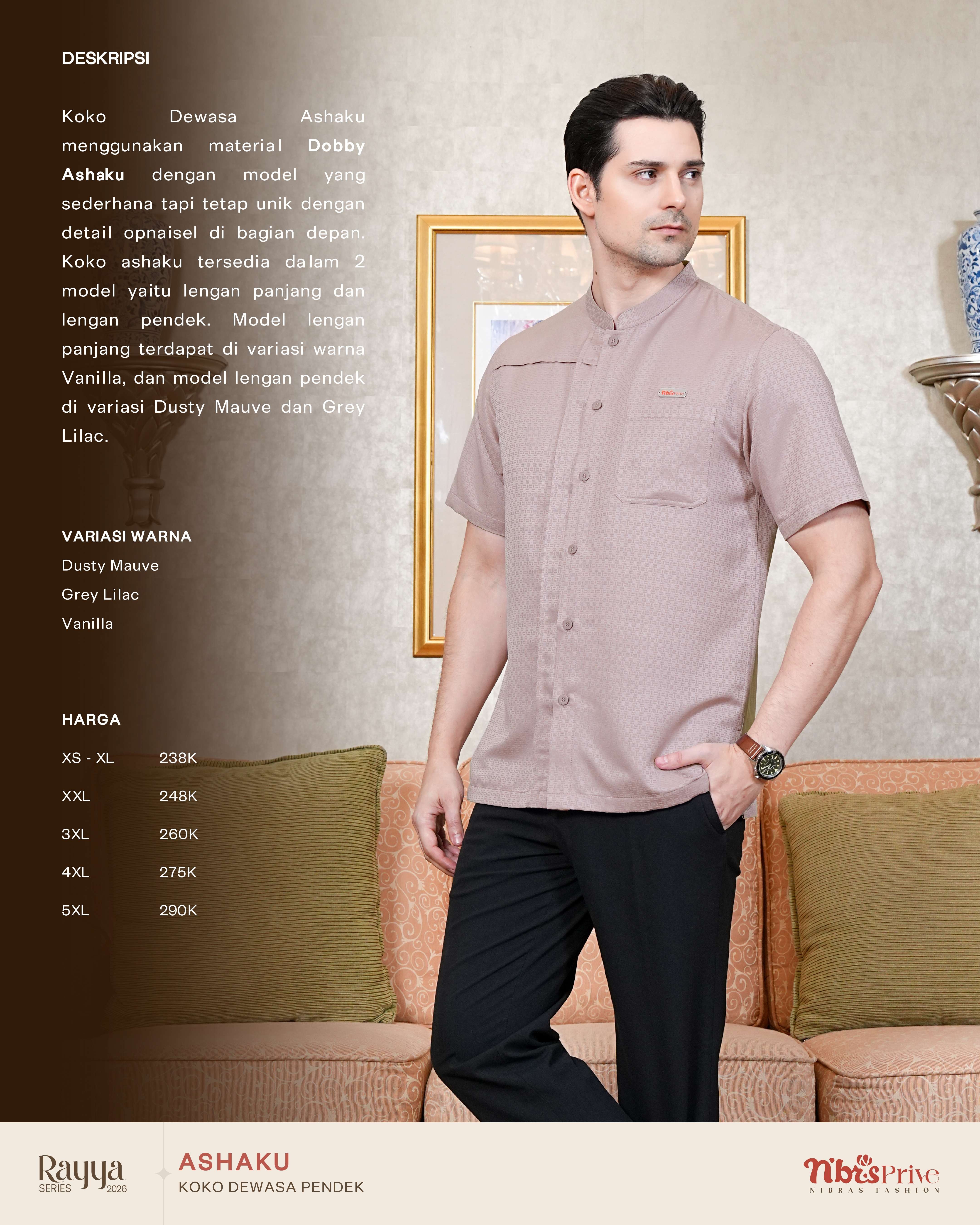 NIBRAS ASHAKU KOKO PENDEK DUSTY MAUVE