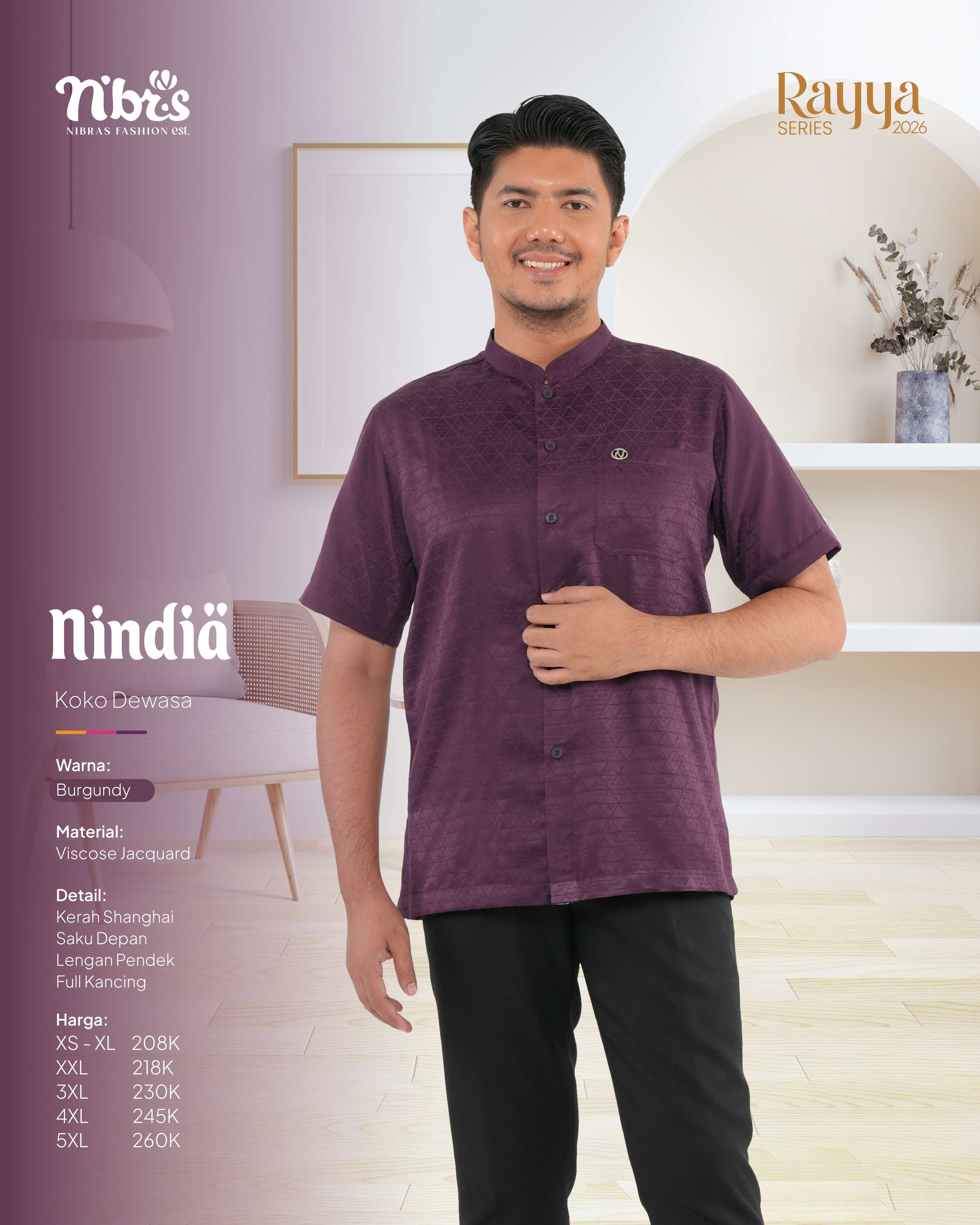 NIBRAS NINDIA KOKO BURGUNDY