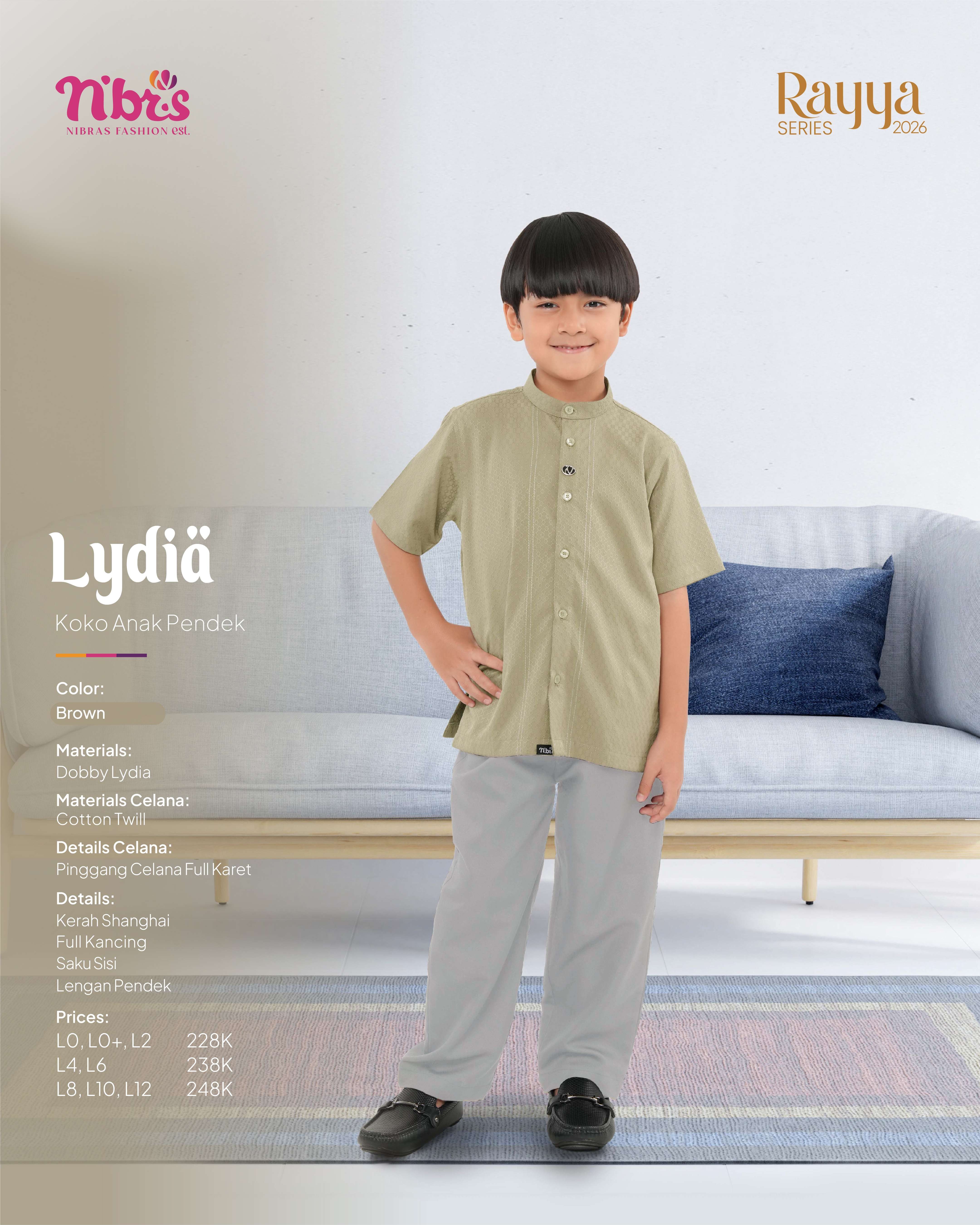 NIBRAS LYDIA KOKO ANAK PENDEK BROWN
