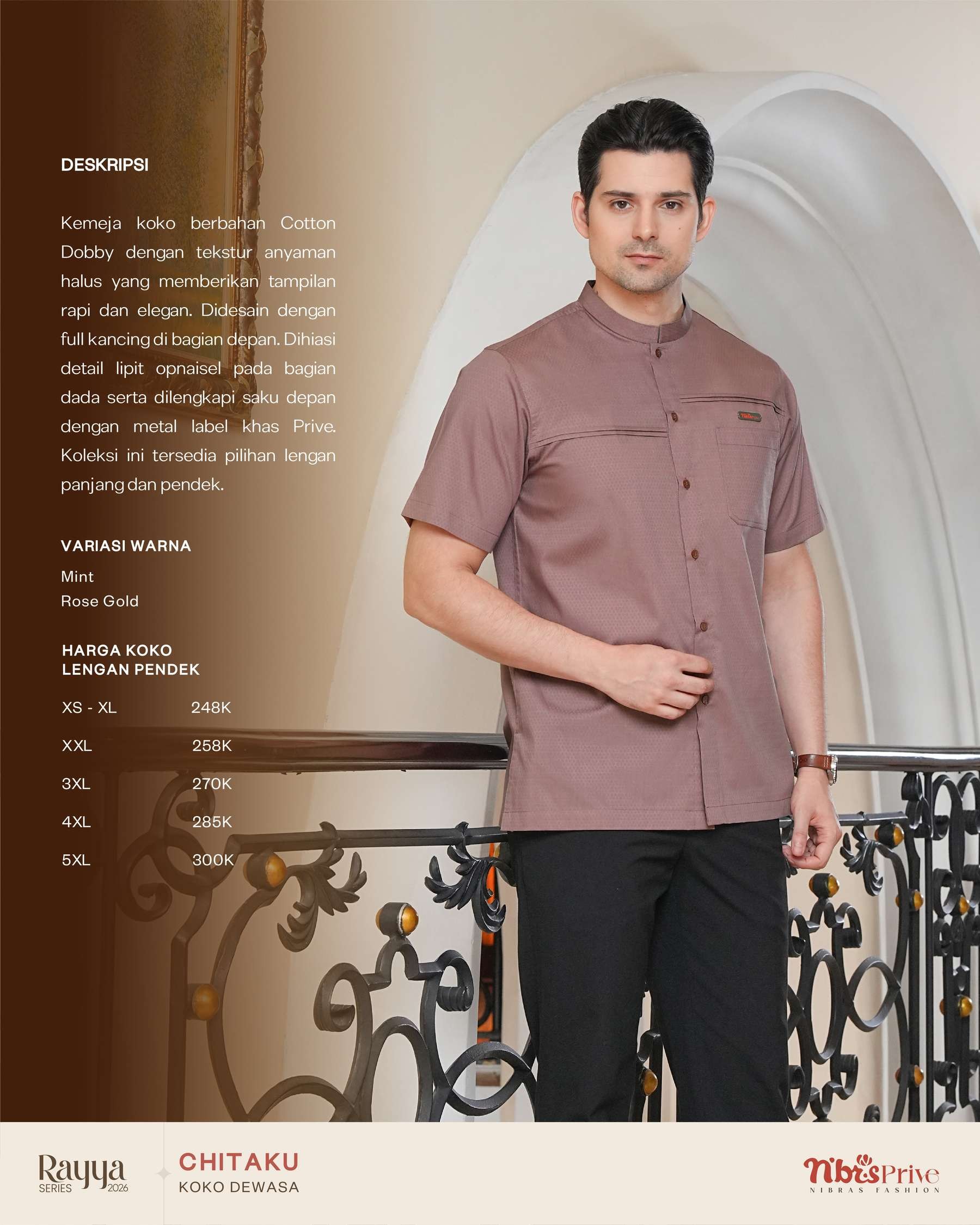 NIBRAS CHITAKU KOKO PENDEK ROSE GOLD