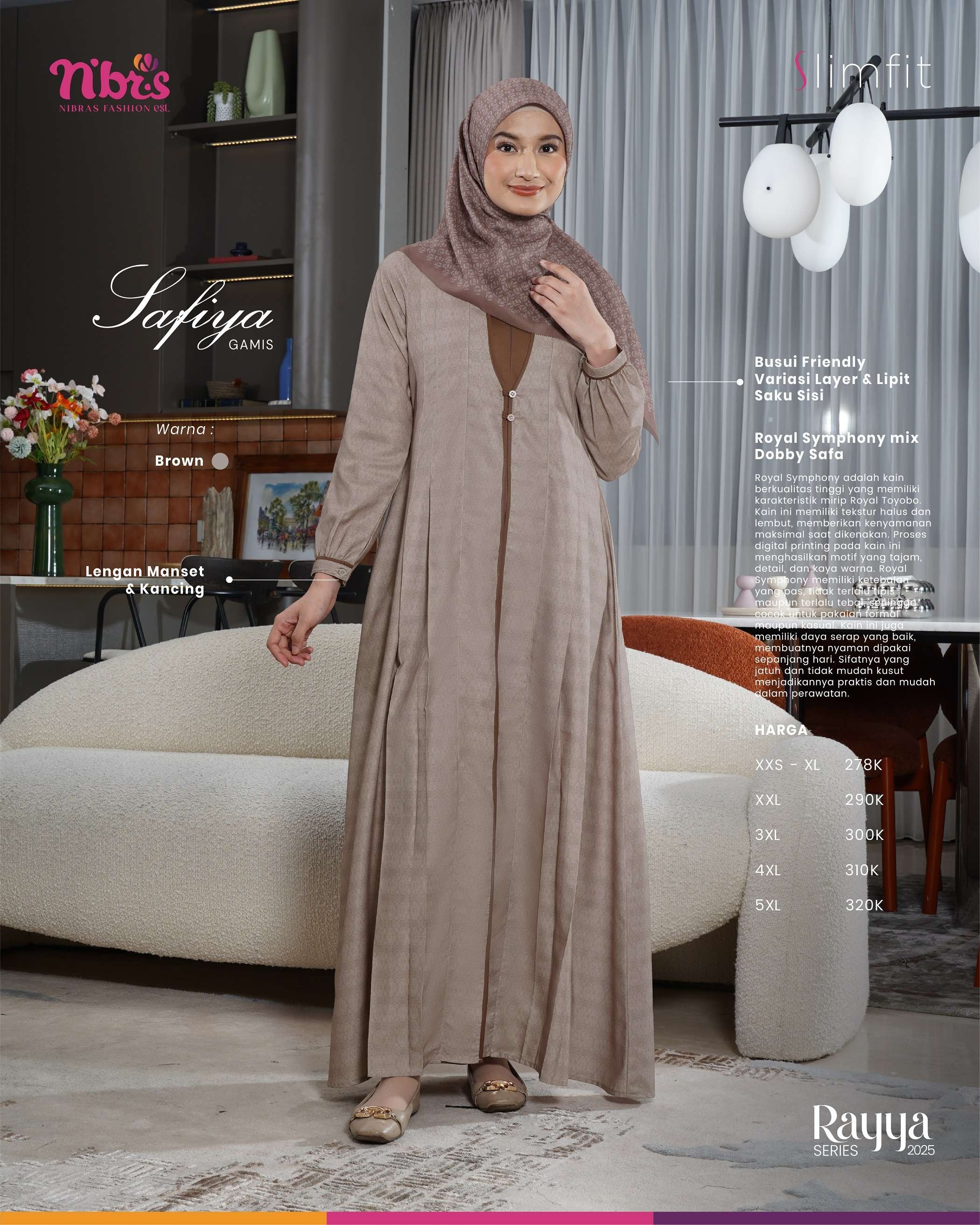 NIBRAS SAFIYA GAMIS BROWN