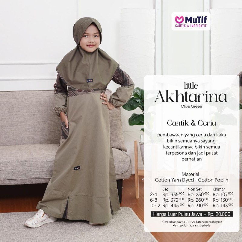 MUTIF LITTLE AKHTARINA OLIVE BRANCH - OMBRE DARK SET