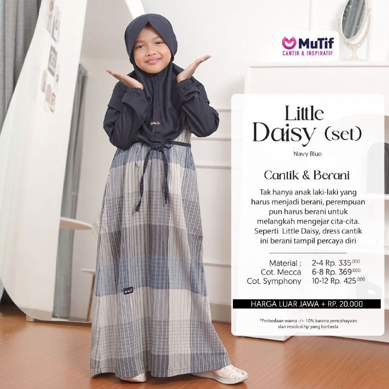 MUTIF LITTLE DAISY PLAID GREY - NAVY BLAZER