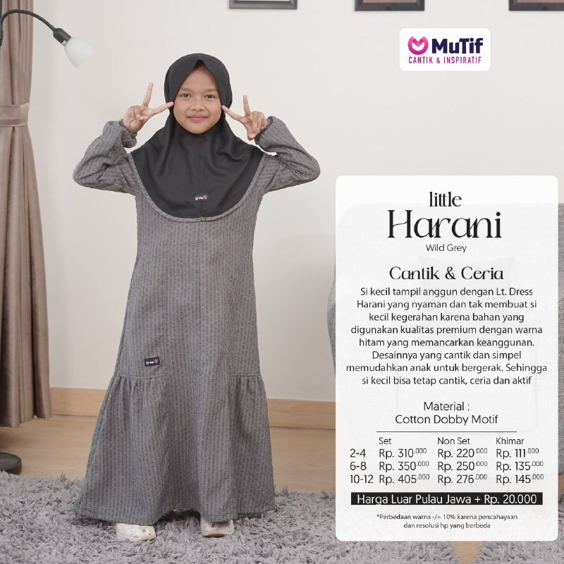 MUTIF LITTLE HARANI WILD GREY - BLACK SET