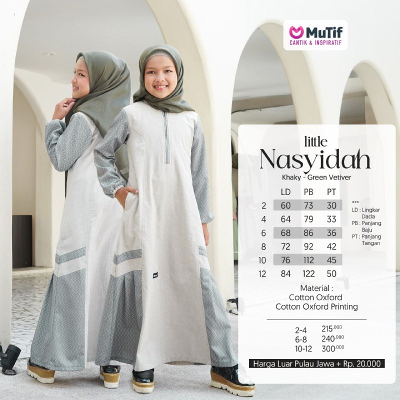 MUTIF LITTLE NASYIDAH KHAKY - GREEN VETIVER