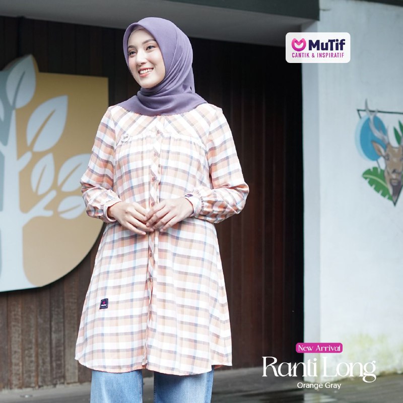 MUTIF RANTI ORANGE GREY LONG