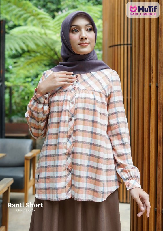 MUTIF RANTI ORANGE GREY SHORT