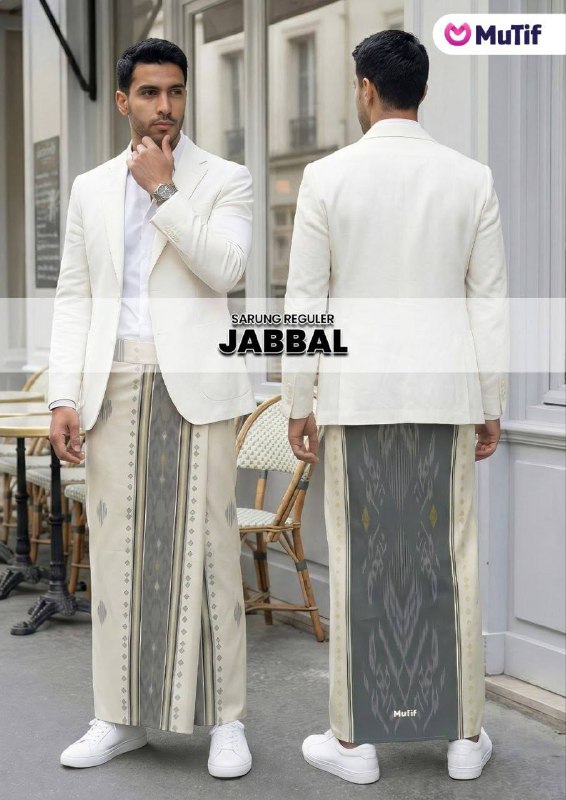 MUTIF SARUNG TENUN JABBAL CREAM GRADE B