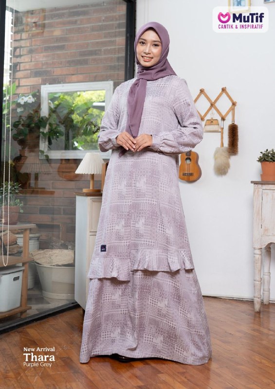 MUTIF THARA - PURPLE GREY