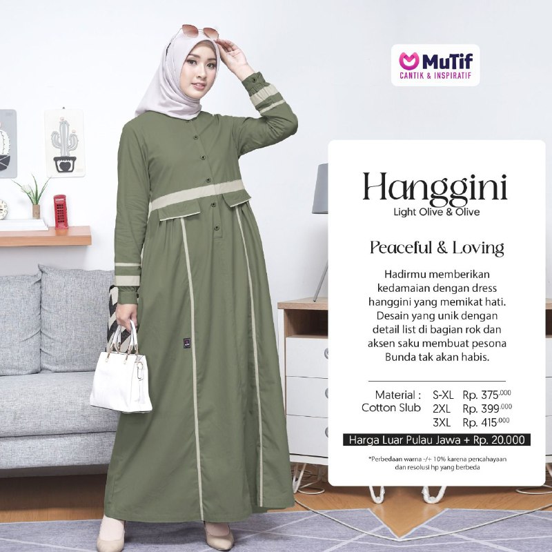 MUTIF HANGGINI LILY GREEN - MEAL GREY GRADE B