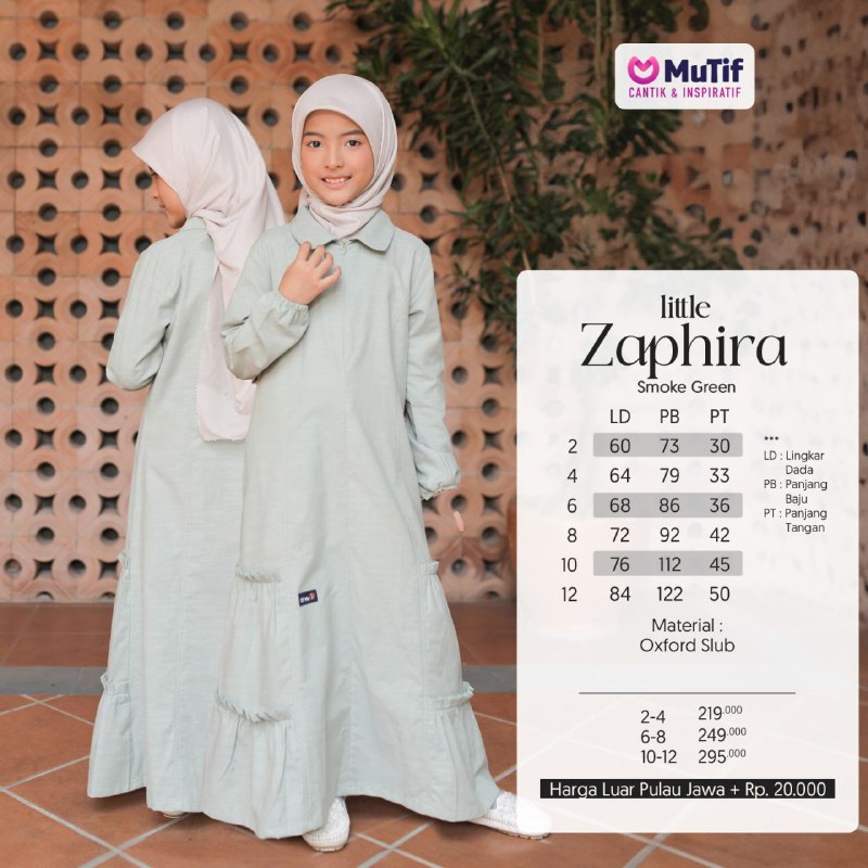 MUTIF LITTLE ZAPHIRA SMOKE GREEN