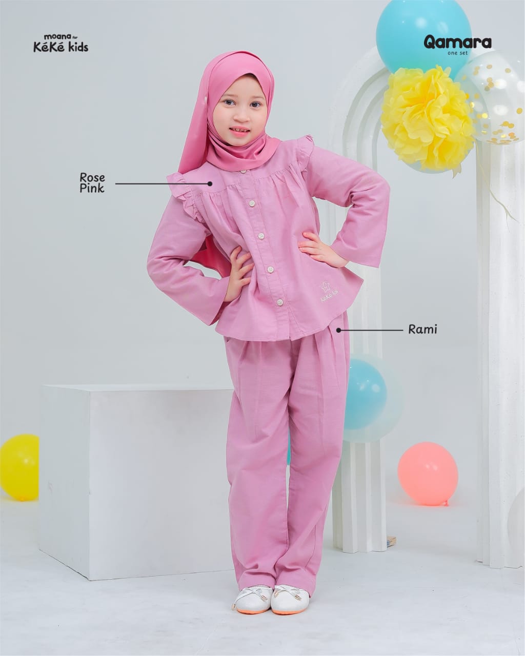 KEKE BBA DL QAMARA ONE SET ROSE PINK