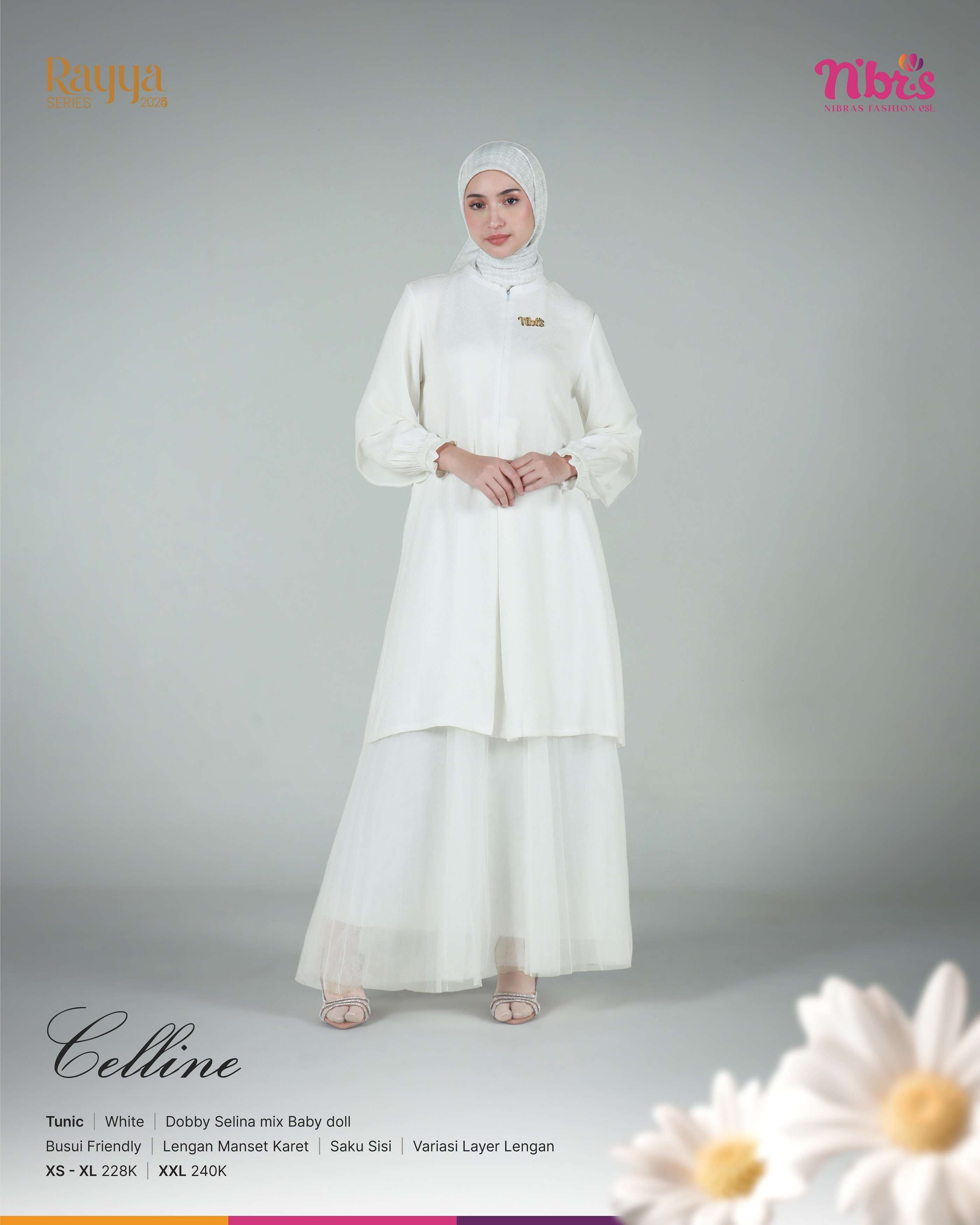 NIBRAS CELLINE TUNIK WHITE