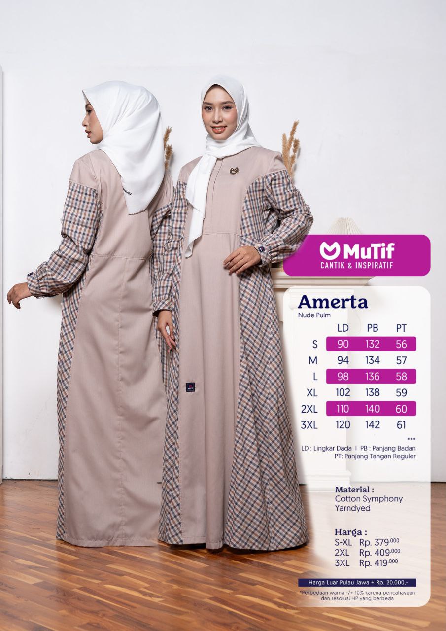 MUTIF AMERTA NUDE PLAID