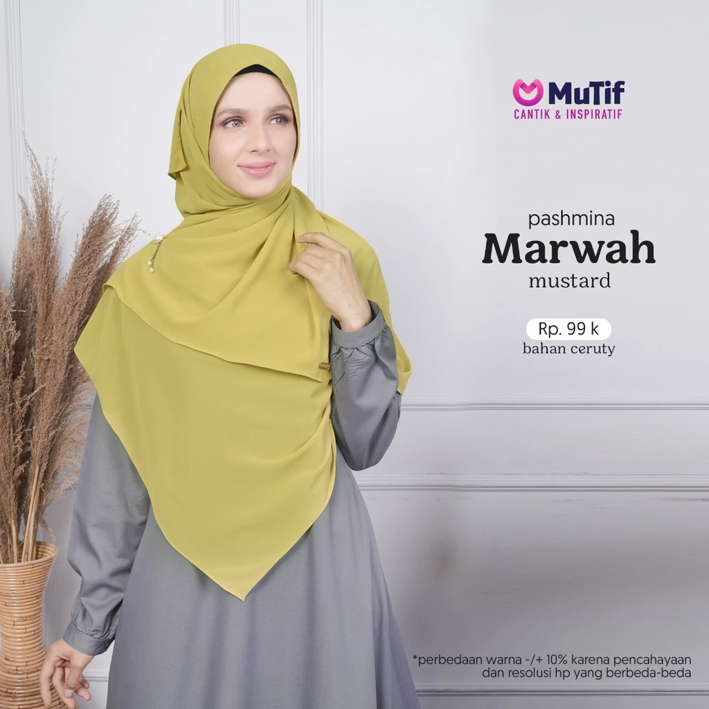 MUTIF PASHMINA MARWAH MUSTARD
